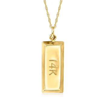 Ross-Simons | Ross-Simons 14kt Yellow Gold Bar Pendant Necklace,商家Premium Outlets,价格¥1803