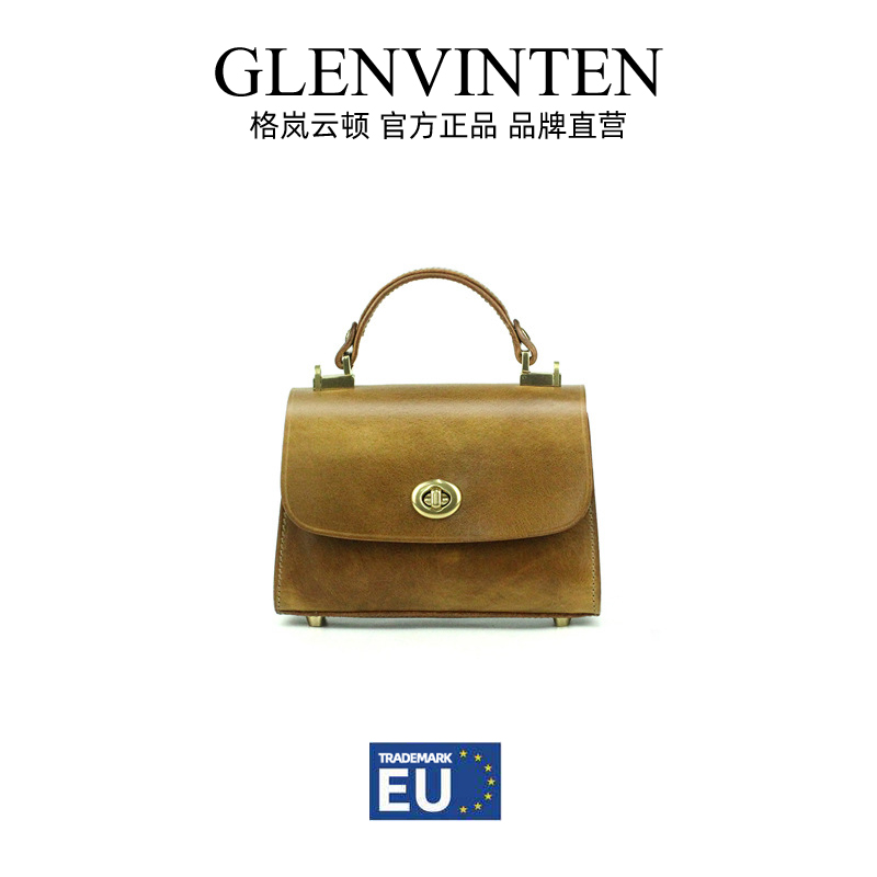 GLENVINTEN | 格岚云顿重工实心纯铜五金厚头层牛皮经典手提挎包商品图片,额外9折, 满$50减$5, 包邮包税, 满减, 额外九折