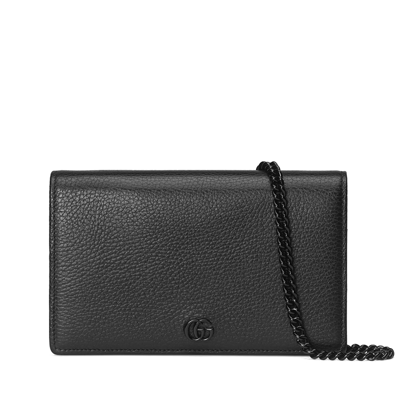 古驰链条包, Gucci | GUCCI/古驰 GG Marmont系列 女士黑色皮革双G按扣链条钱包商品图片 8折×额外9.5折, 包邮包税, 额外九五折