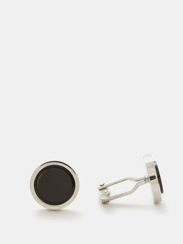 商品Lanvin | Onyx and platinum-plated cufflinks,商家MATCHES,价格¥2027图片