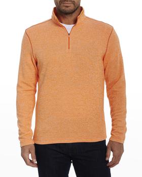 Robert Graham | Men's Handley Melange Quarter-Zip Sweatshirt商品图片,4.8折