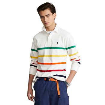 ralph lauren 衬衫图片, Ralph Lauren | Men's Classic-Fit Striped Jersey Rugby Shirt商品图片 6折
