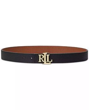 Ralph Lauren | Women's Logo Reversible Pebbled Leather Belt,商家Macy's,价格¥497