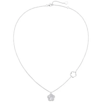 Macy's | Mother Of Pearl Flower Pendant Necklace in Sterling Silver, 16" + 2" extender 2.5折