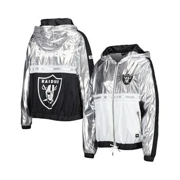 推荐Women's Silver, Black Las Vegas Raiders Raglan Full-Zip Track Jacket商品