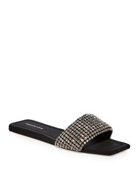 亚历山大王鞋, Alexander Wang | Women's Anya Embellished Slip On Leather Sandals商品图片 