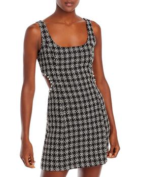 AQUA | Tweed Cutout Mini Dress商品图片,7折×额外7.5折, 额外七五折