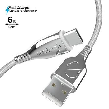 Naztech | Naztech Titanium USB to USB-C Braided Cable 6ft,商家Premium Outlets,价格¥168