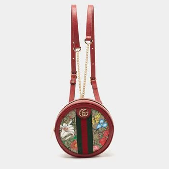 Gucci | Gucci Red GG supreme Canvas and Leather Mini Floral Ophidia Backpack 8.9折