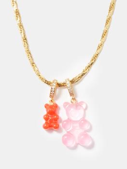 推荐Nostalgia Bear crystal & 18kt gold-plated necklace商品