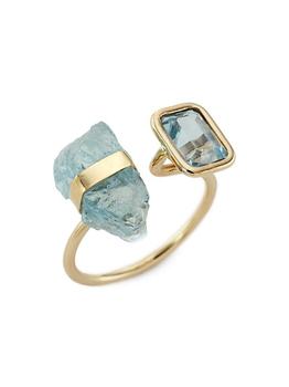 商品14K Yellow Gold & Aquamarine Cuff Ring图片