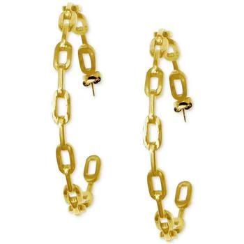 ADORNIA | 14k Gold-Plated Large Link Hoop Earrings, 2.5" 独家减免邮费