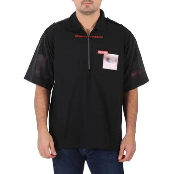 Burberry | Men's Black Short-sleeve Montage Print Cotton Shirt,商家Jomashop,价格¥1170