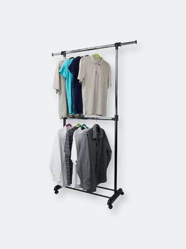 商品Home Basics | 2 Tier Expandable Garment Rack, Black,商家Verishop,价格¥515图片