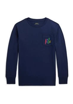 Ralph Lauren | Lauren Childrenswear Boys 8 20 Big Pony Logo Cotton Long Sleeve T Shirt,商家Belk,价格¥171