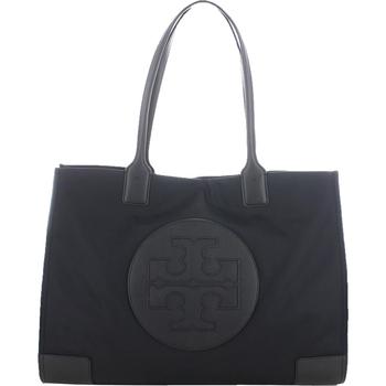 推荐Tory Burch Ella Women's Lightweight Faux Leather Trim Signature Tote Handbag商品