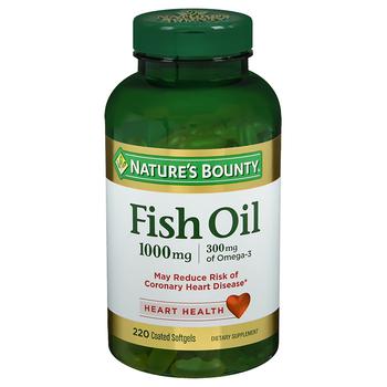 商品Nature's Bounty | Odorless Fish Oil 1000 mg Dietary Supplement Softgels,商家Walgreens,价格¥178图片