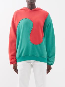 推荐Swirl colour-blocked cotton-blend hoodie商品