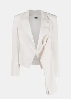 MM6 | MM6 Maison Margiela Off-White Draped Sleeves Blazer商品图片,5折×额外9.5折, 独家减免邮费, 额外九五折
