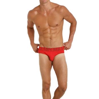 时尚阿玛尼内裤男装, Emporio Armani | EMPORIO ARMANI 男士红色弹力棉质内裤 110814-4A725-10874商品图片 满$100享9.5折, 满折