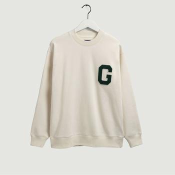 Gant是什么牌子, Gant | Collegiate G crew neck sweater in BCI certified cotton Cream Gant商品图片 