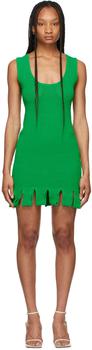 Bottega Veneta | 绿色罗纹针织连衣裙商品图片,