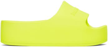 Balenciaga | Yellow Chunky Platform Slides商品图片 3.7折
