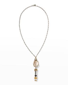 Alexander McQueen | Men's Trapped Crystal Whistle Pendant Necklace商品图片,