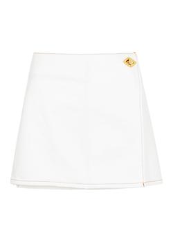 推荐Denim mini wrap skirt商品