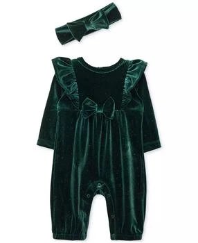 Little Me | Baby Girls Sparkle Velour Jumpsuit & Headband Set,商家Macy's,价格¥165