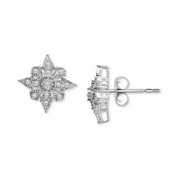 Macy's | Diamond Cluster Stud Earrings (1/10 ct. t.w.) in Sterling Silver, Created for Macy's,商家Macy's,价格¥217
