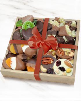 商品Premium Belgian Chocolate Dipped Fruit and Mendiant Gift Tray图片