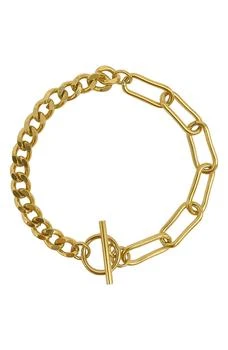 推荐14K Gold Plated Curb & Paper Clip Chain Water Resistant Bracelet商品