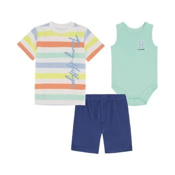 Tommy Hilfiger | Baby Boys Stripe Shirt, Bodysuit and Short, 3 Piece Set 2.9折
