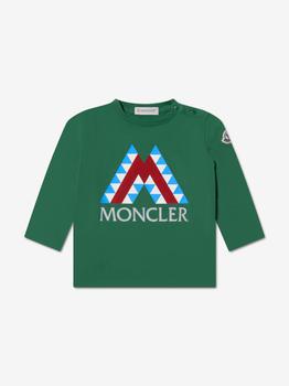 推荐Moncler Green Baby Boys Graphic Logo Long Sleeve T-Shirt商品