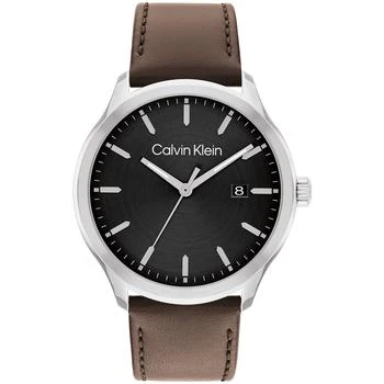 Calvin Klein | Men's 3H Quartz Brown Leather Strap Watch 43mm 