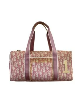 [二手商品] Dior | Dior Trotter Canvas x Patent Leather Handbag Pink Boston bag 3折