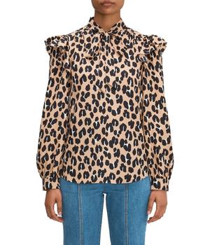 Kate Spade衣服, Kate Spade | Forest Feline Tie Neck Top商品图片 2.8折