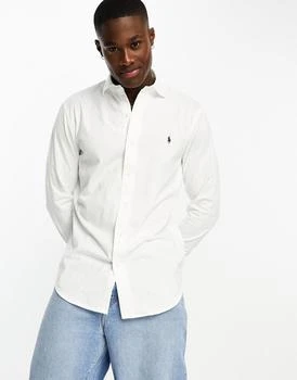 推荐Polo Ralph Lauren icon logo estate collar jersey sport shirt in white商品