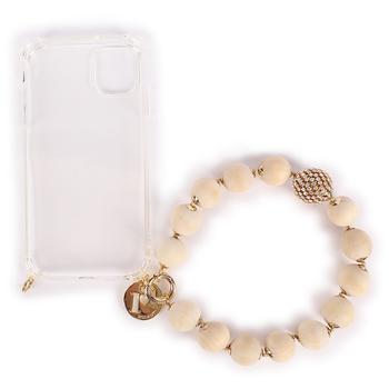 ROSANTICA, ROSANTICA | Wooden beads and clear crystals detailing case for iphone 11商品图片 4折×额外7折, 额外七折