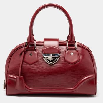 路易威登女包真假, [二手商品] Louis Vuitton | Louis Vuitton Rubis Epi Leather Bowling Montaigne GM Bag商品图片 满1件减$100, 满减