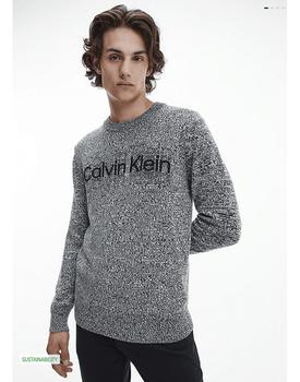 ck卫衣多少钱, Calvin Klein | Calvin Klein Graphic Embroidery Logo Knit Colour: Grey/Black商品图片 7折