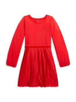 推荐Little Girl's & Girl's Stretch Jersey Long Sleeve Dress商品