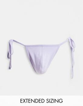 ASOS | ASOS DESIGN tie side thong in purple商品图片,6折×额外8折x额外9.5折, 独家减免邮费, 额外八折, 额外九五折