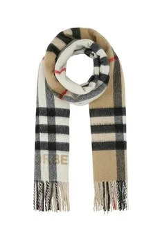 Burberry | Archive Beige/Natural White Contrast Check Cashmere Scarf 6.2折, 满$75减$5, 满减