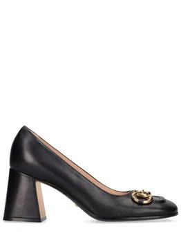 Gucci | 75mm Leather Pumps W/ Horsebit 