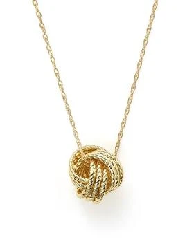 推荐14K Yellow Gold Love Knot Necklace, 18" - 100% Exclusive商品