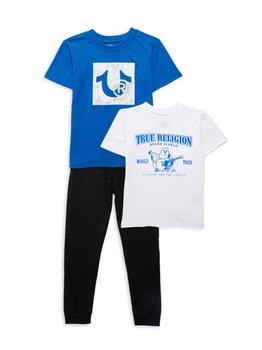 商品Little Boy's 3-Piece Fleece Logo T-Shirt & Pants Set图片