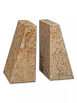 Marble Crafter | Zeus Fossil Stone 2-Piece Bookend Set,商家Saks Fifth Avenue,价格¥775