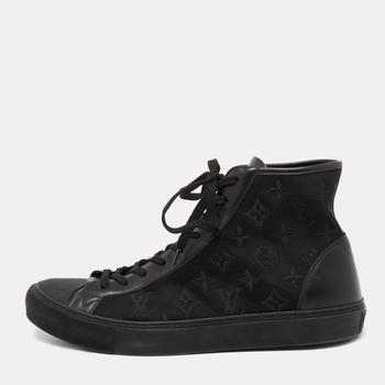 lv高帮鞋, [二手商品] Louis Vuitton | Louis Vuitton Black Monogram Leather And Canvas Stellar High Top Sneakers Size 44商品图片 9.1折, 满1件减$100, 满减